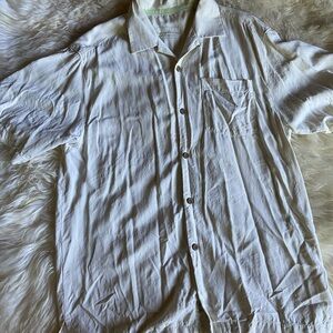 Men's White Silk Tommy Bahama Shirt